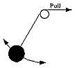 Drawn-up pendulum